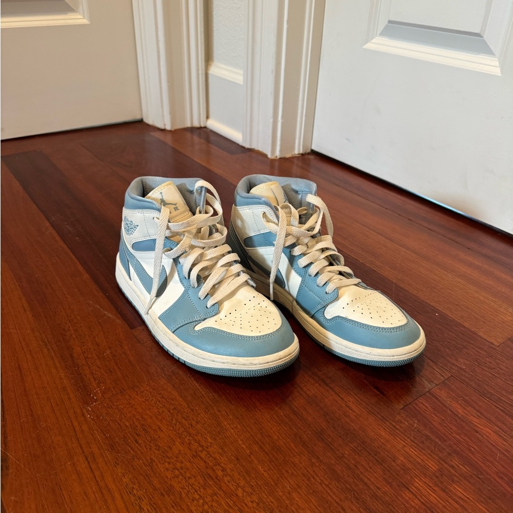 Nike Jordan Caroline Blue and White High-Top Sneakers